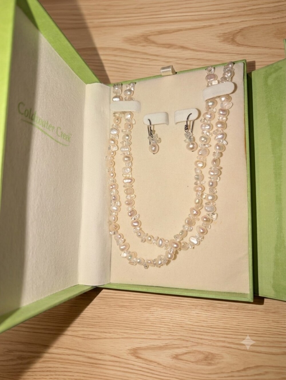 Coldwater Creek Ivory Pearl Necklace with Drop Earrings - Picture 2 of 9